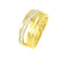 ANILLO ORO BICOLOR 18 KTS CON DIAMANTES