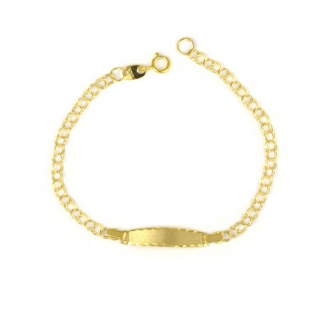 Pulsera bebé oro 18 kts con placa