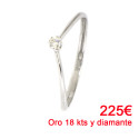 ANELL OR BLANC 18 KTS AMB DIAMANT