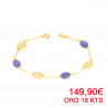 Pulsera oro 18 kts mujer piedras lilas