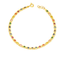 Pulsera oro 18 kts mujer piedras multicolor