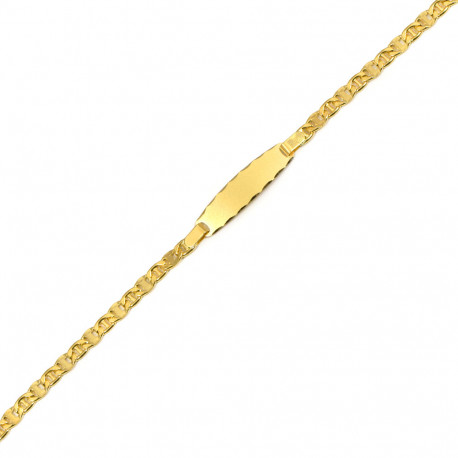 Pulsera oro 18 kts con placa mujer