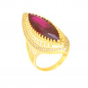 Anillo oro 18 kilates piedra roja