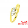 Anillo oro 18 kilates bicolor con circonitas