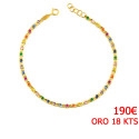 Pulsera oro 18 kts mujer piedras multicolor