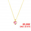 Gargantilla corazón rosa oro 18 klts