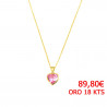 Collaret cor rosa oro 18 klts