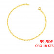 Pulsera oro amarillo 18 kts semi cordón