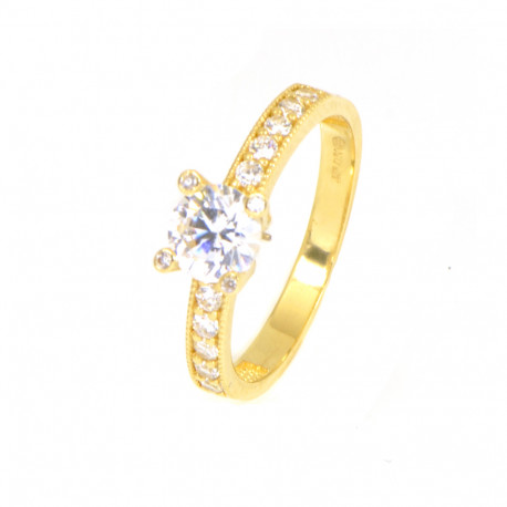 Anillo oro 18 kilates circonitas