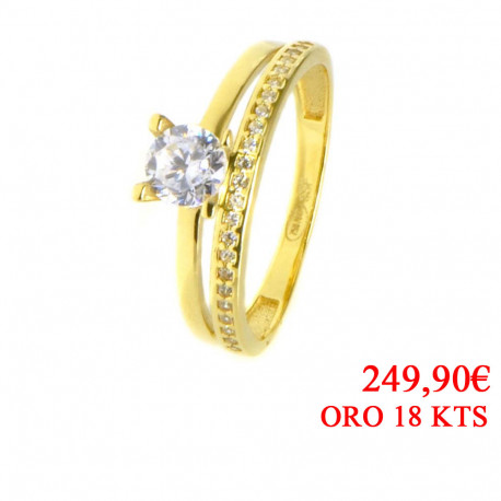 Anillo oro 18 kilates con circonitas