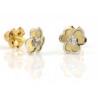 Pendientes oro 18 kts bicolor flor