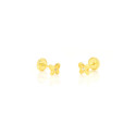 Pendientes oro amarillo 18 kts mariposa circonita