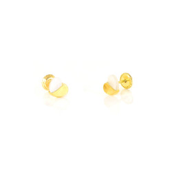 Pendientes oro amarillo 18 kts corazón circonita