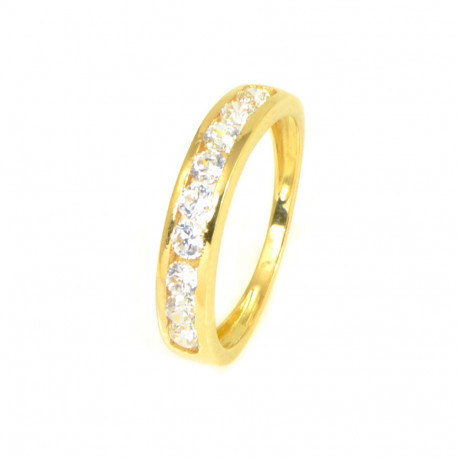 Anillo oro amarillo 18 kilates circonitas