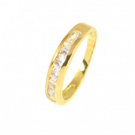 Anillo oro amarillo 18 kilates circonitas