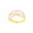 Anillo oro circonitas 18 kilates bicolor