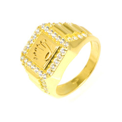 Anillo hombre oro 18 kilates sello corona