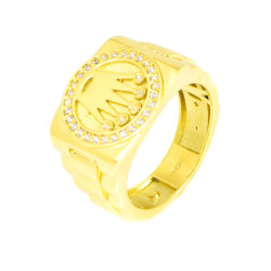 Anillo hombre oro 18 kilates sello corona