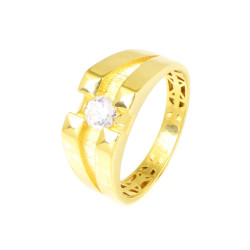 Anillo hombre oro amarillo 18 kilates solitario