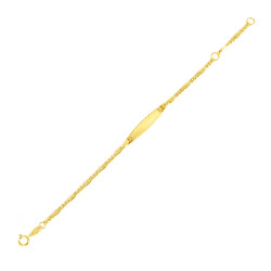 Pulsera de oro para bebé con placa