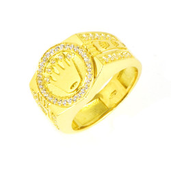 Anillo hombre oro 18 kilates sello corona