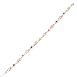 Pulsera de plata circonitas multicolor