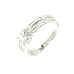 Anillo oro blanco 18 kilates circonitas