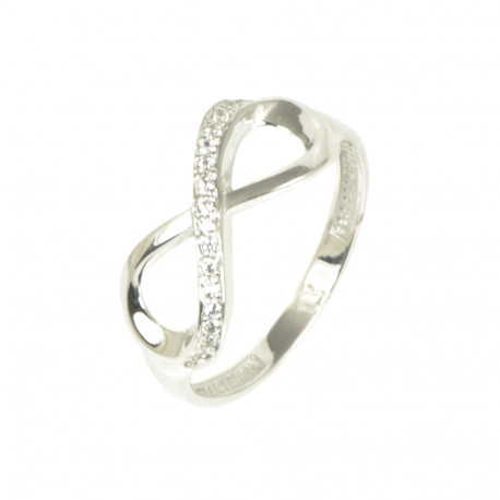 Anillo oro blanco 18 kilates infinito circonitas